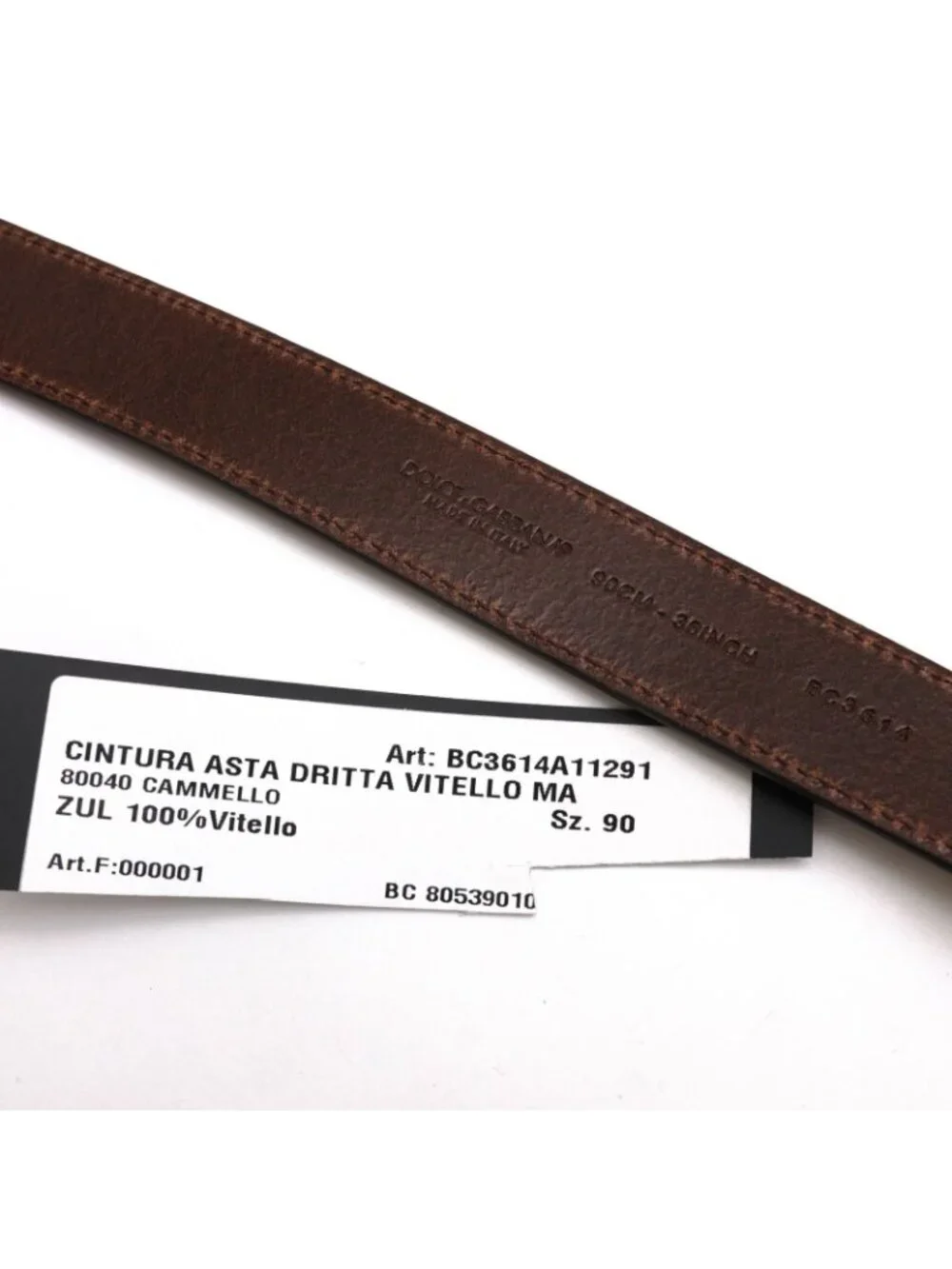 Dolce & Gabbana Belt Business Leather Gray Cintura Asta Dritta Vitello